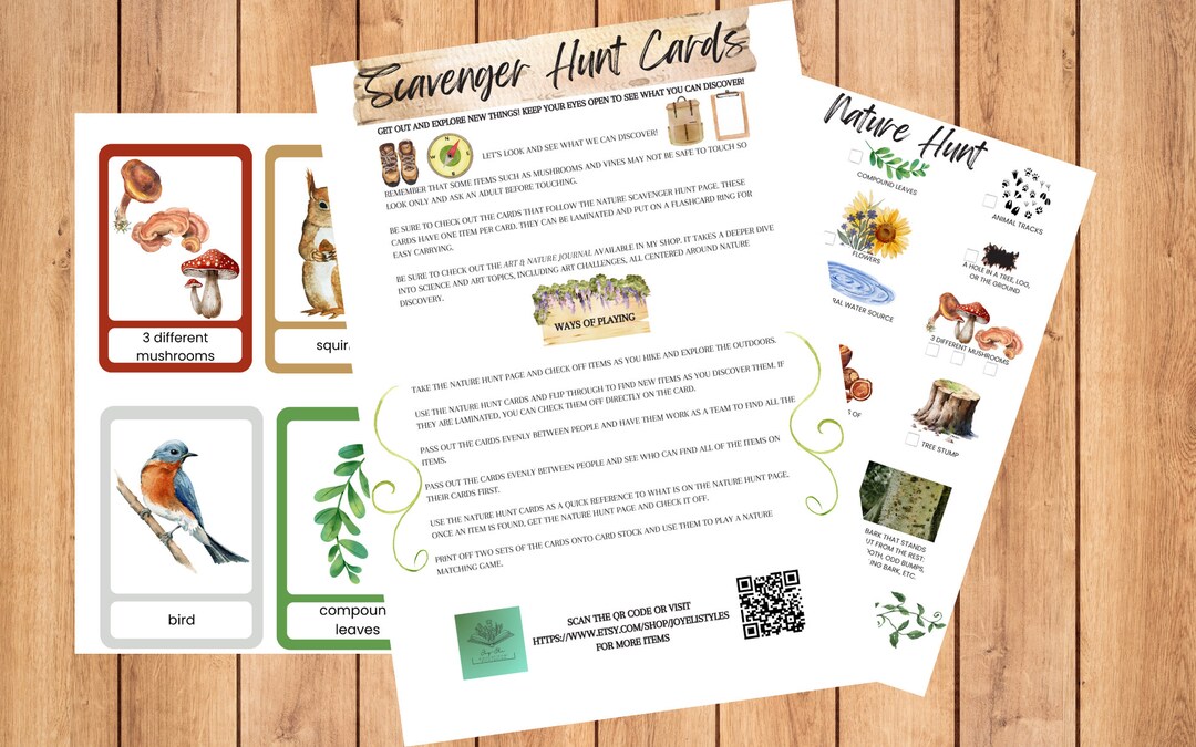Nature Scavenger Hunt Cards - Etsy