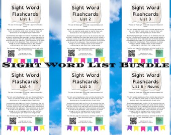 BUNDLE-Sight Word Flashcards-Dyslexia Font