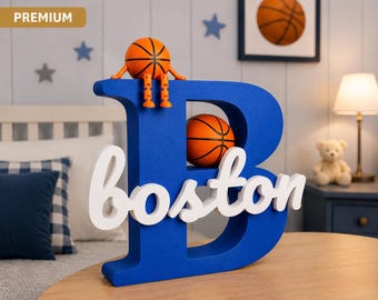 Personalisiertes 3D-Namensschild | Basketball Kinderzimmer Dekor, Custom Jungen Schlafzimmer Plaque