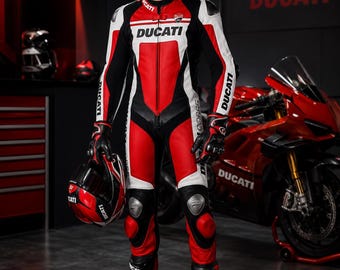Tuta da moto professionale in pelle personalizzabile – Abbigliamento da motociclista professionale ispirato alla MotoGP