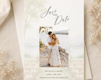 Simple Save the Date Template | Editable Canva Invite | Instant Download | Classy, Elegant, Romantic, Photo