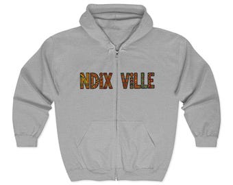 Ndix Velle Zip Hoodie | Afro Pattern Lettering (Ndirande)