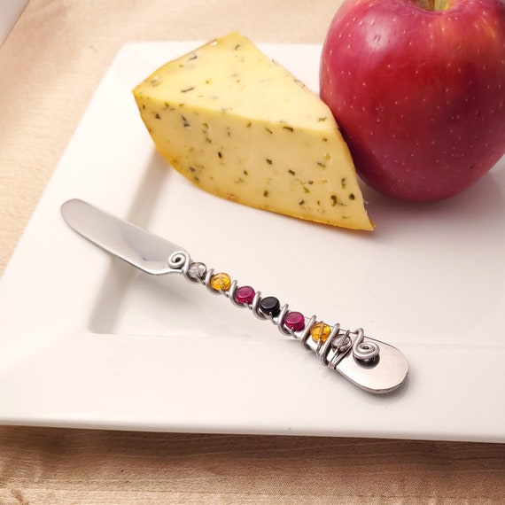 Cheese Spreader-knife-beaded, Butter Knife, Wire Wrapped, Butter Spreader,  Beaded Utensil, Knife, Spreader, Charcuterie Board Knife 