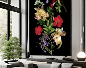 Garden Blooms Poster - Handmade Floral Art - Everlasting Nature Decor