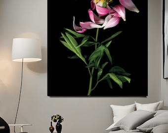 Peony Flower Poster: Modern Floral Photography, Eco-Friendly Art