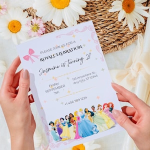 Princess Birthday Invitation Template, Fairytale Cinderella Party ...