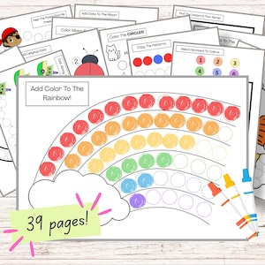 Dot Marker Learning Activities, 30 Days Worksheets (Instant Digital Download)