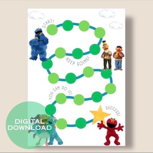 Sesame Street Reward Chart, Sticker Chart for Kids and Toddlers, Potty Training, Behavior Tracker, Instant Digital Download