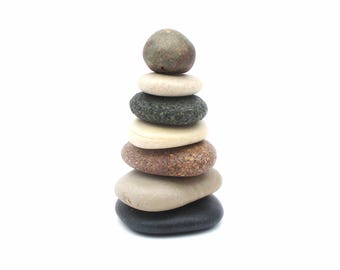 Miniature Zen Rock Cairn: Lake Michigan Stone Sculpture - Sustainable Nature-Inspired Art - #72 in series