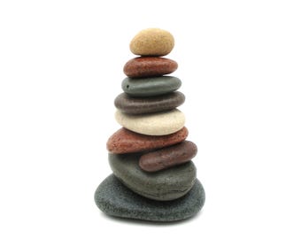 Lake Superior Stone Cairn Trail Marker #184, Colorful and Unique Natural Office and Desk Art,  Gift for Him, Informational Card Included