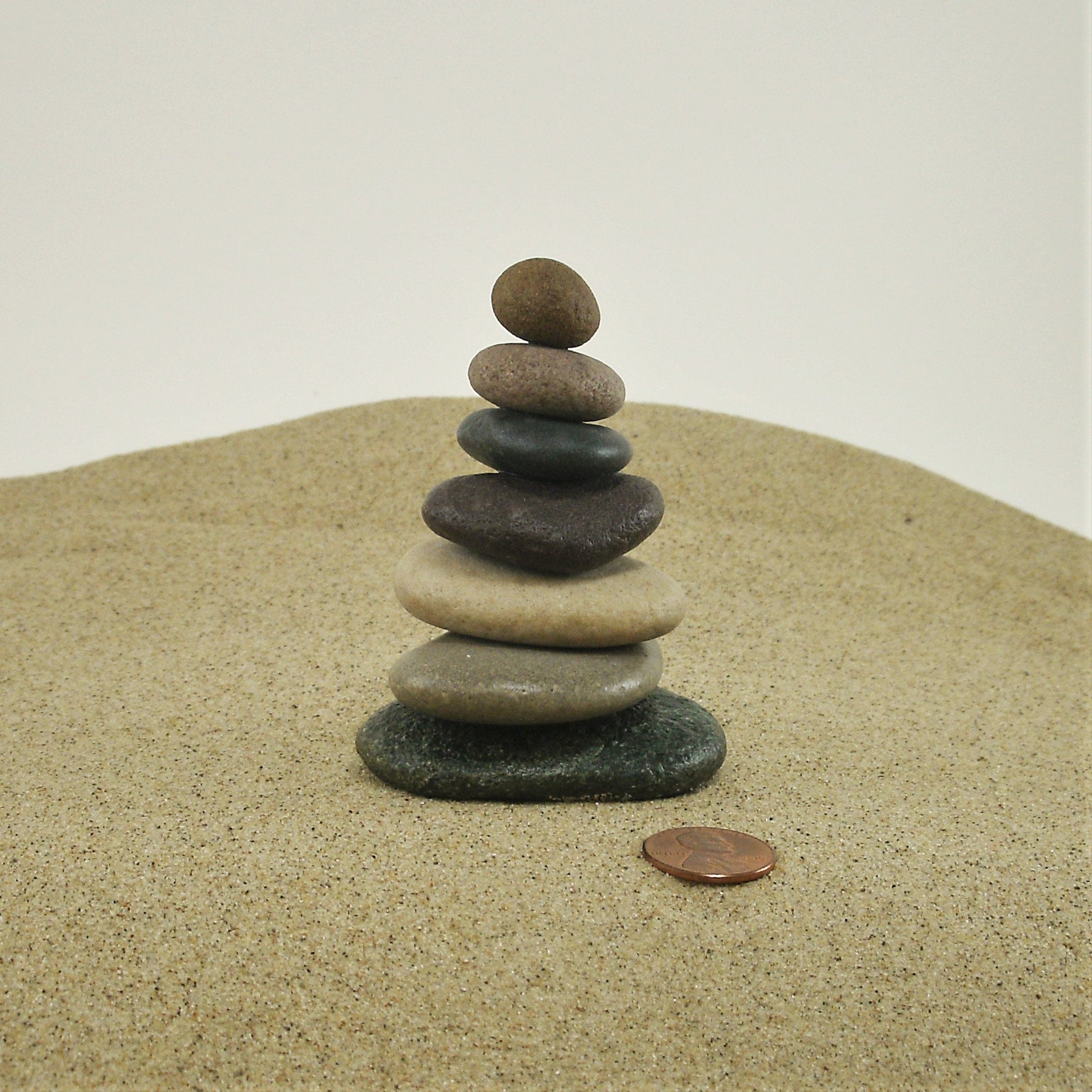 Stone Cairn from South Haven and Saugatuck 407, Beach Rock Cairn, Stacked Stone Cairn, Natural