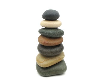 Lake Michigan Stone Cairn, Nature Inspired Rock Art, Beach House Decor, Beach Rock Cairn #604, Balance Stone Stack, Zen Style Art