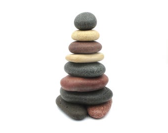 Lake Michigan & Superior Stone Cairn - Decorative Rock Sculpture - Pure Michigan Series #598