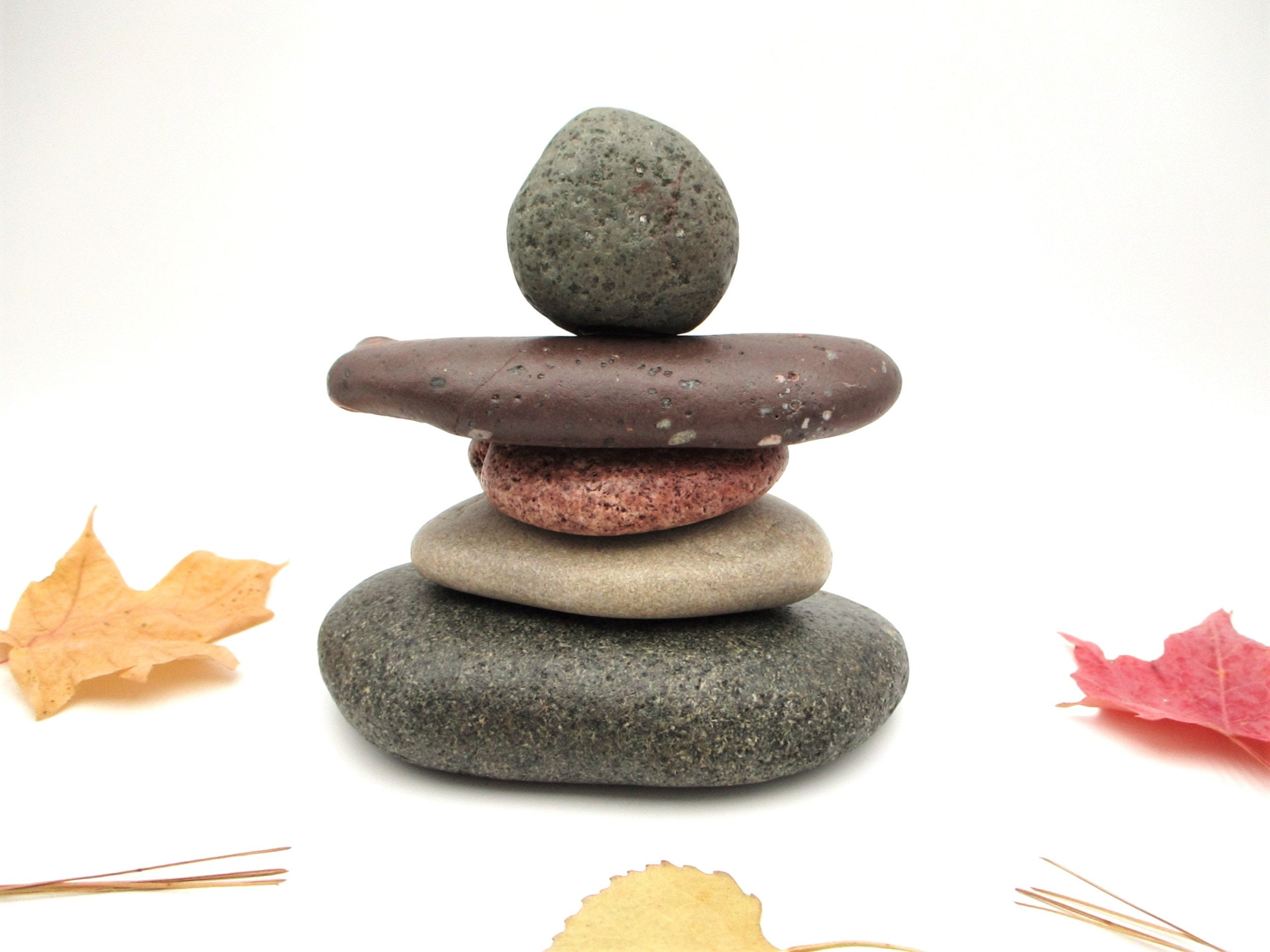 Inukshuk Stone Man Cairn Figurine with Informational Card, Lake