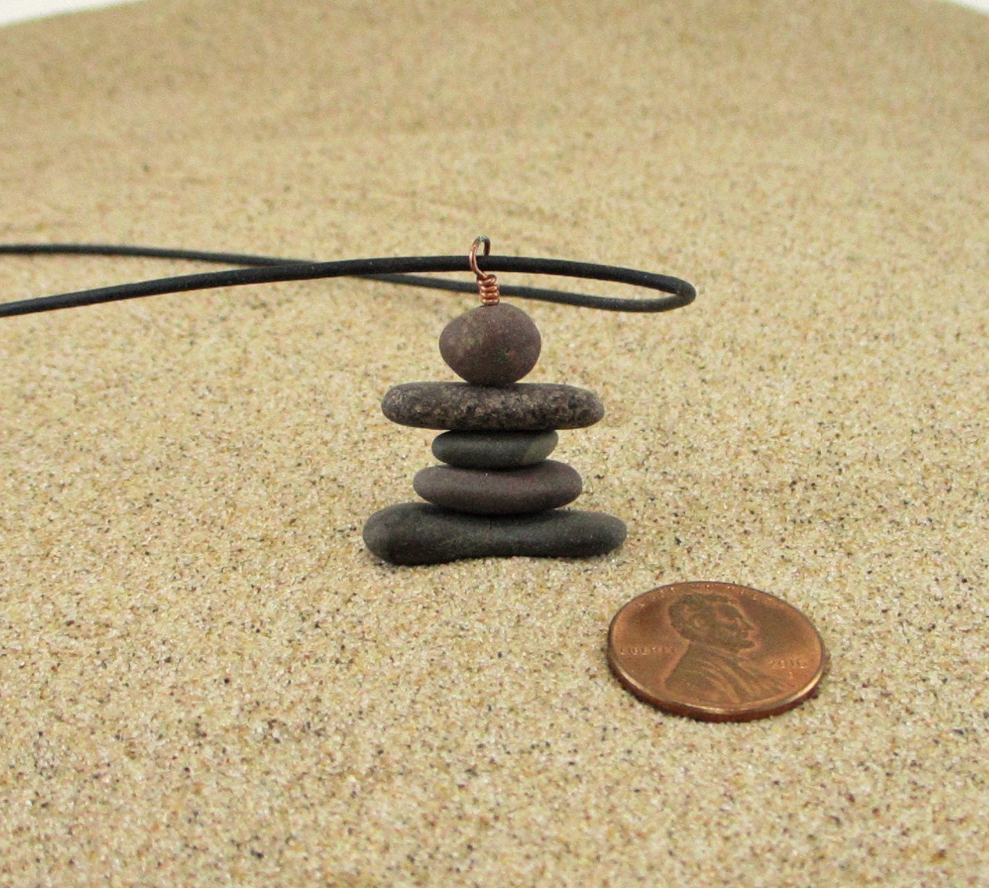 Inukshuk Necklace, Adjustable Lake Superior Inukshuk Style Beach Stone