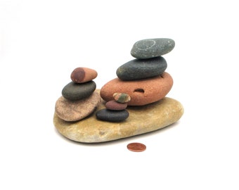 Leading the Way Symbolic Lake Michigan Duck Cairn #495, Mother and Children, Father and Children, Life Journey Inspirational Gift