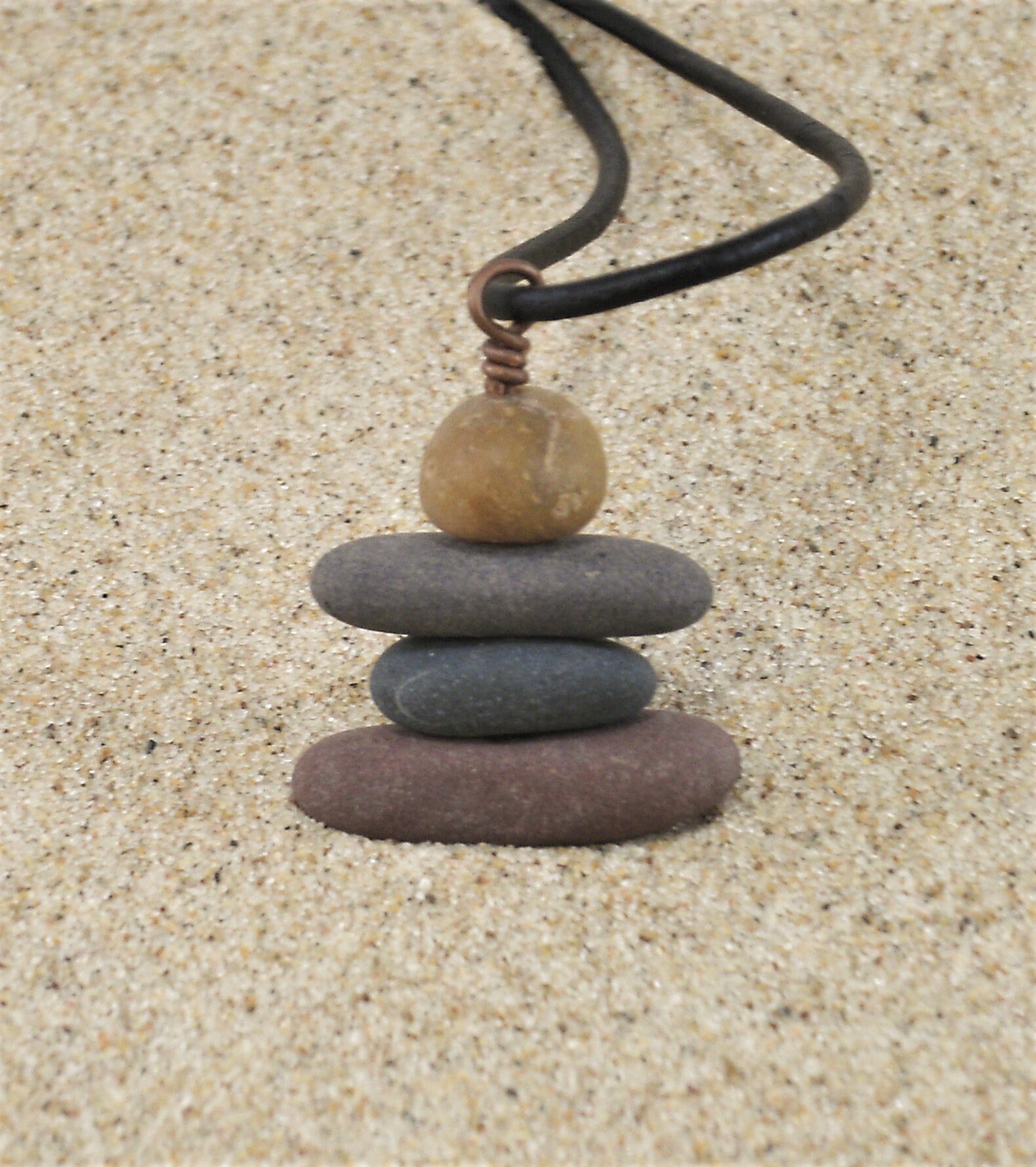 Inukshuk, Lake Superior Copper Harbor Pebble Inukshuk Style Pendant