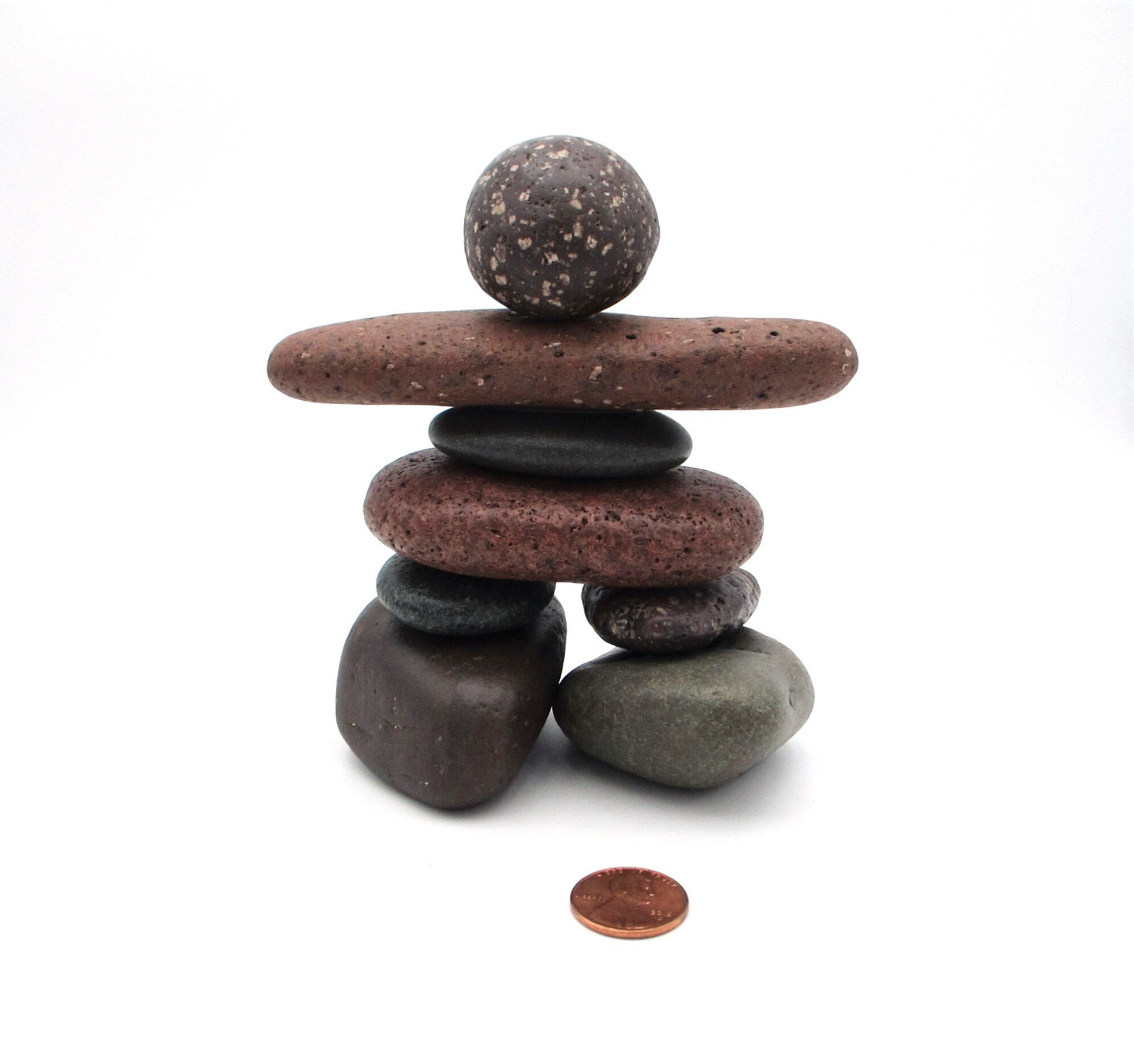 Inukshuk Rock Cairn from Lake Superior, Copper Harbor Stone Man Cairn
