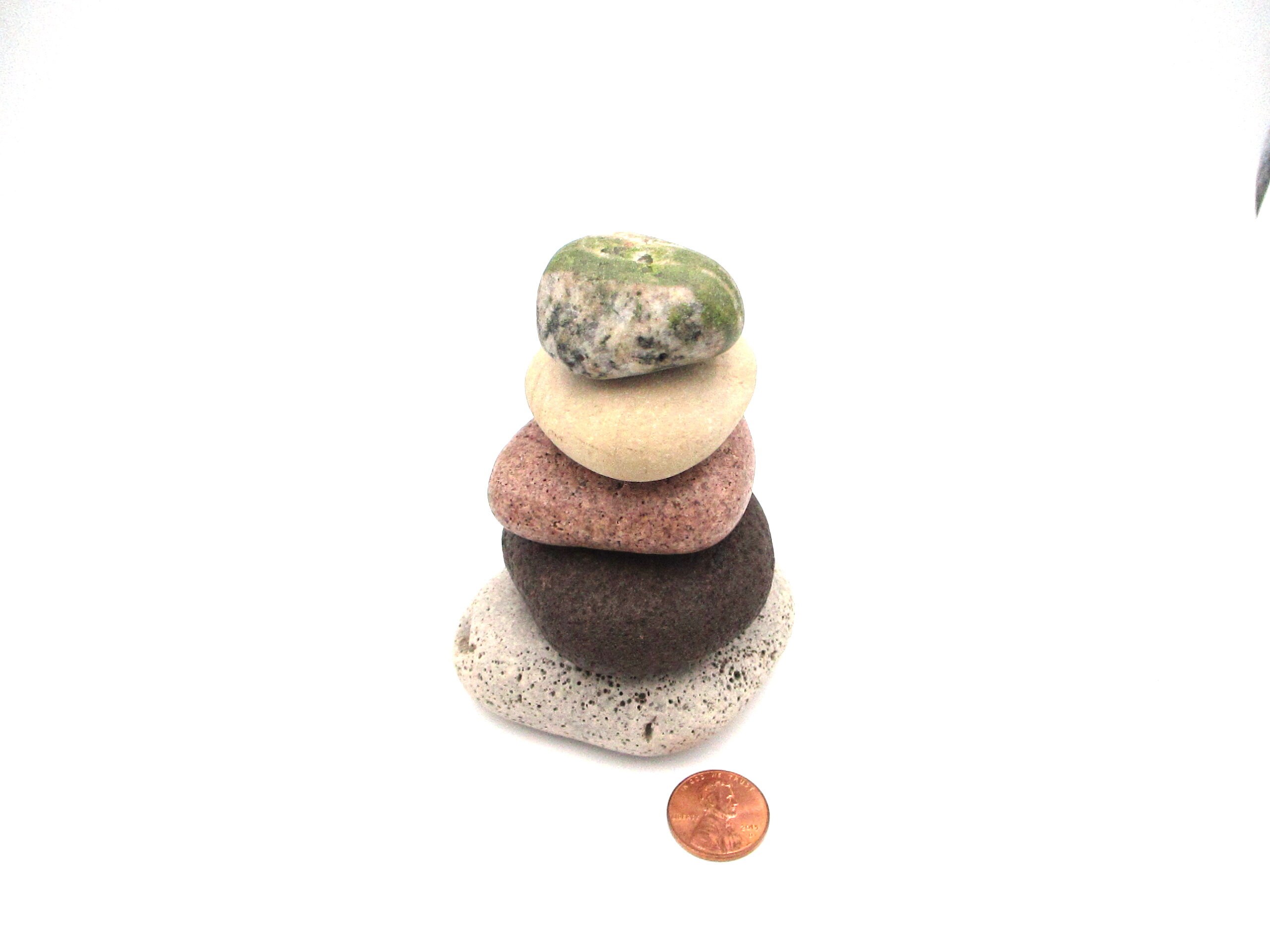 Rock Cairn for Home or Office, Pure Michigan Beach Stone Cairn 100, Natural Stone Stack Cairn