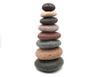 Lake Superior Stone Cairn Sculpture: Handmade Memorial Art, Unique Beach Rock Messenger Gift, #175 in Series