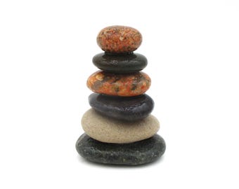 Small Aquarium Safe Beach Stone Cairn, Bonded Rock Cairn from Lake Superior, Aquarium and Terrarium Tank Art and Decor, Fish Friendly