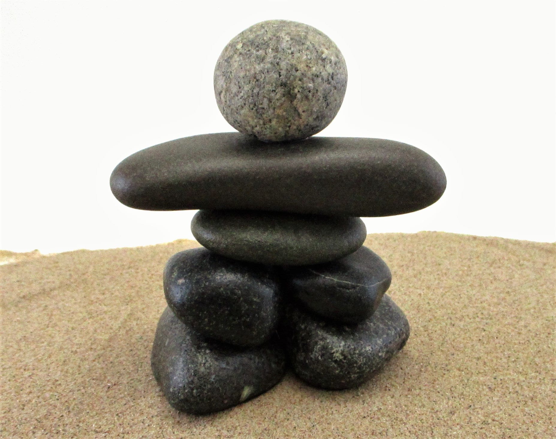 Inukshuk Rock Cairn from Lake Superior and Lake Michigan, Stone Man