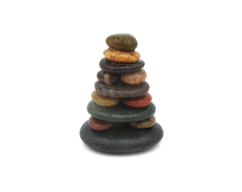 Tiny Aquarium Safe Beach Rock Cairn from Lake Superior, Intricate Aquarium and Terrarium Tank Art and Decor, Shrimp Tank Accessories
