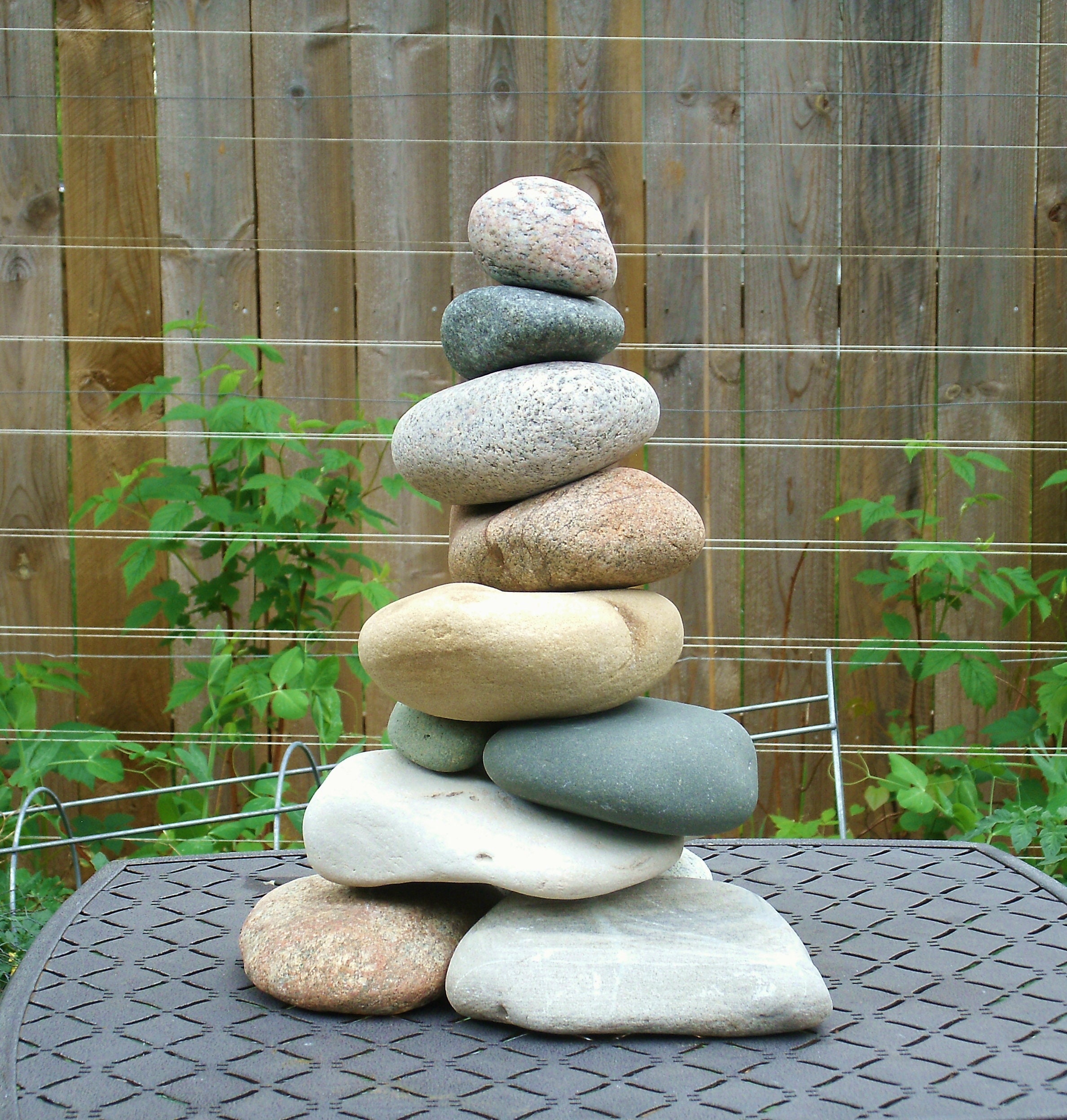 Garden Cairn, Lake Michigan Leelanau ReStackable Beach Stone Cairn
