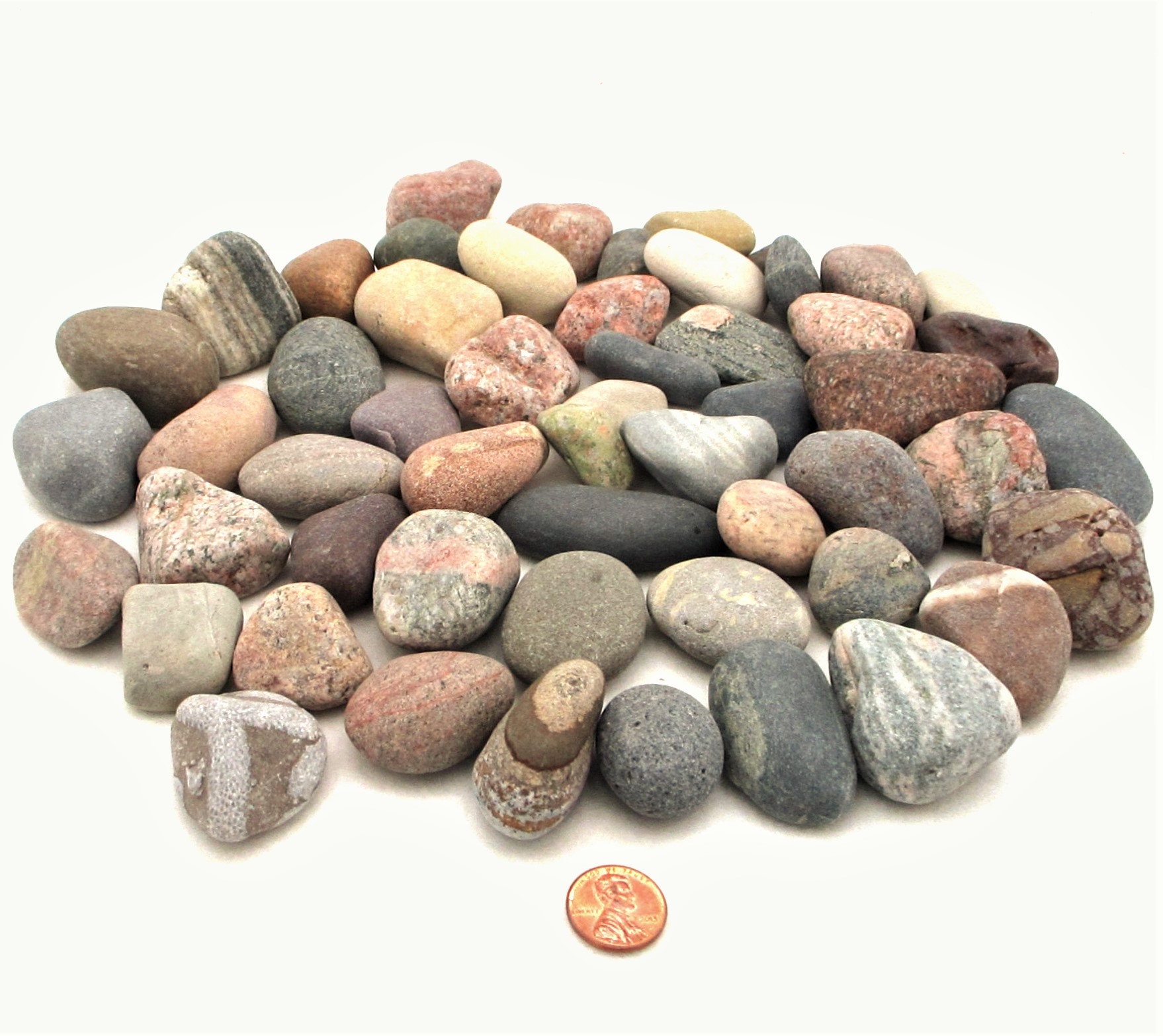 Lake Michigan Small Stone Assortment, Natural Beach Stones, Colorful