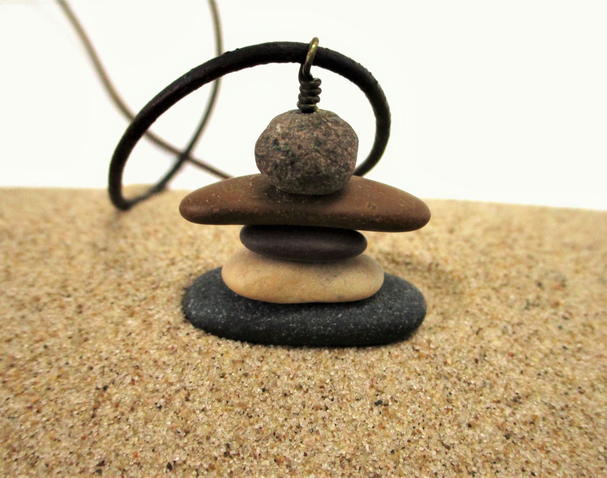 Inukshuk Pendant Necklace with Gift Box, Lake Michigan & Superior, Long