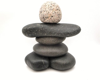 Large Michigan Inukshuk Rock Cairn Sculpture - Handmade Stone Man Figurine for Nature Lovers - #131 in Series