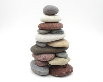 Restackable Beach Stone Cairn Office Desk Meditation Zen Gift Lake Michigan Superior Stacking Rocks Balance Sculpture