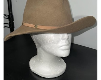Beaver Brand Hats Men's 7 1/8 Brown 6x Genuine Fur Felt Western Cowboy Hat