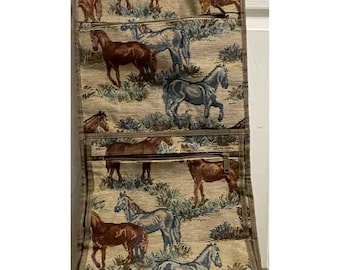 VTG Jade Tapestry Horses Reistas Tote met opvouwbare inklapbare wielen