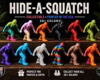 Hide-a-Squatch Mystery Grab Bag | 10, 20 or 50 Pack | 3D Printed Sasquatch Figures | Cryptid Party Favors | Bigfoot Collectibles