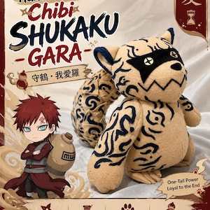 Handmade Shukaku Gaara Plushie – Naruto Inspired Felt Doll