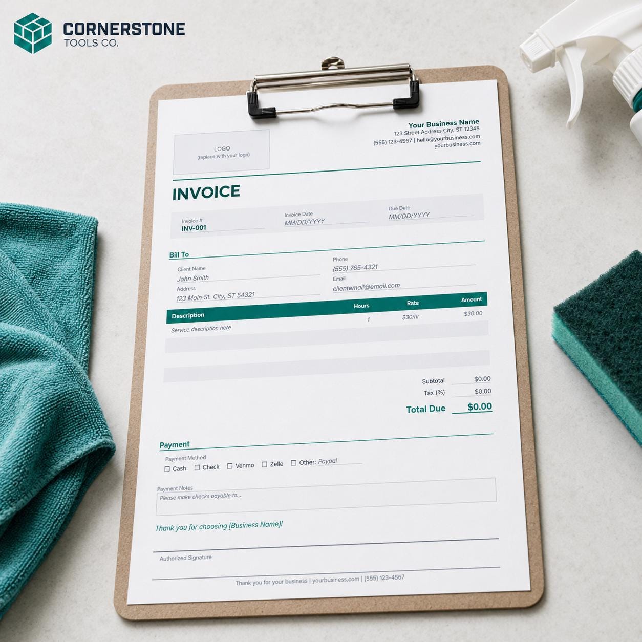 Cleaning Invoice Template | Editable Canva House Cleaner Invoice ...
