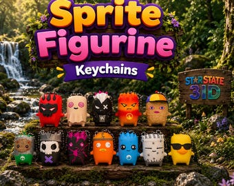 Sprite Fort Keychain Battle Royal | 3D Printed Figurine