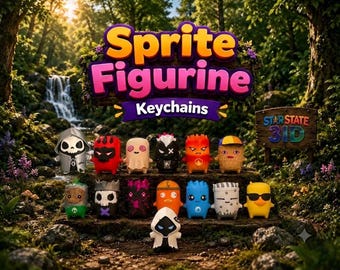 Sprite Fort Keychain Battle Royal | 3D Printed Figurine