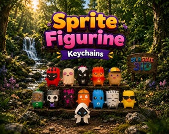 Sprite Fort Keychain Battle Royal | 3D Printed Figurine