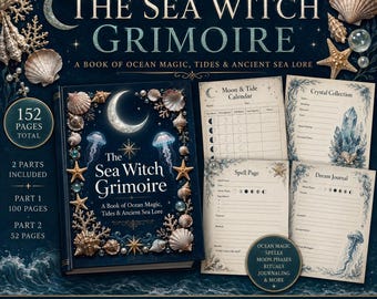 Sea Witch Grimoire | Ocean Magic, Moon Phases, Rituals (Digital Download)