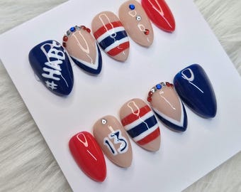 Press on nail GO HABS GO, short almond shape