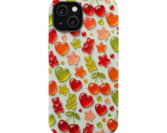 Gummy Candy Phone Case - Jelly Sweets Colorful Kawaii Case for iPhone 17 16 15 14 13 12 11 Pro Max, Samsung Galaxy S25 S24 S23