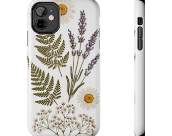 Pressed Flower Phone Case - Botanical Wildflower Case for iPhone 17 16 15 14 13 12 11 Pro Max, Samsung Galaxy S25 S24 S23 S22