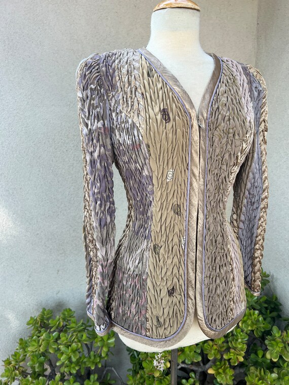 Vintage 80s Collection Jeanne Marc ruched jacket … - image 5