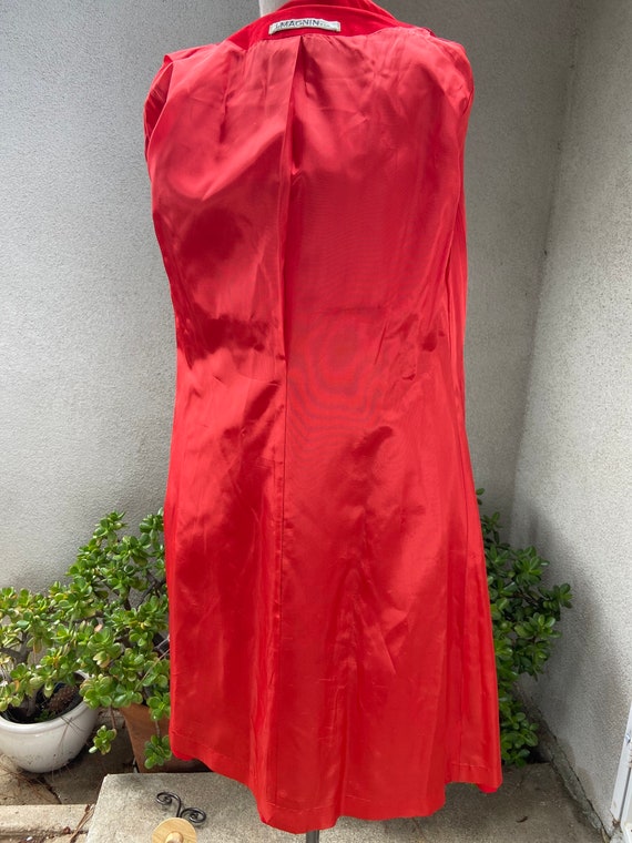 Vintage I. Magnin Red Mod Coat: Belted Pockets, S… - image 8