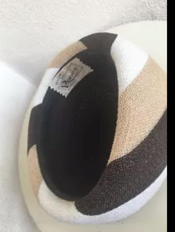 Buy Vintage 1960s Striped Toquilla Straw Halo Hat - Ronee  display picture 3