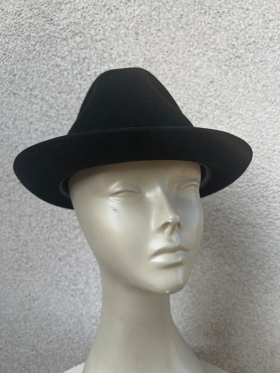 Pierre Cardin wool fedora Vintage Pierre Cardin Wool Fedora Hat - Jet Black, Size 7 3  main image 4