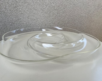 Vintage square tray clear lucite acrylic swirl design for chip dip 13”