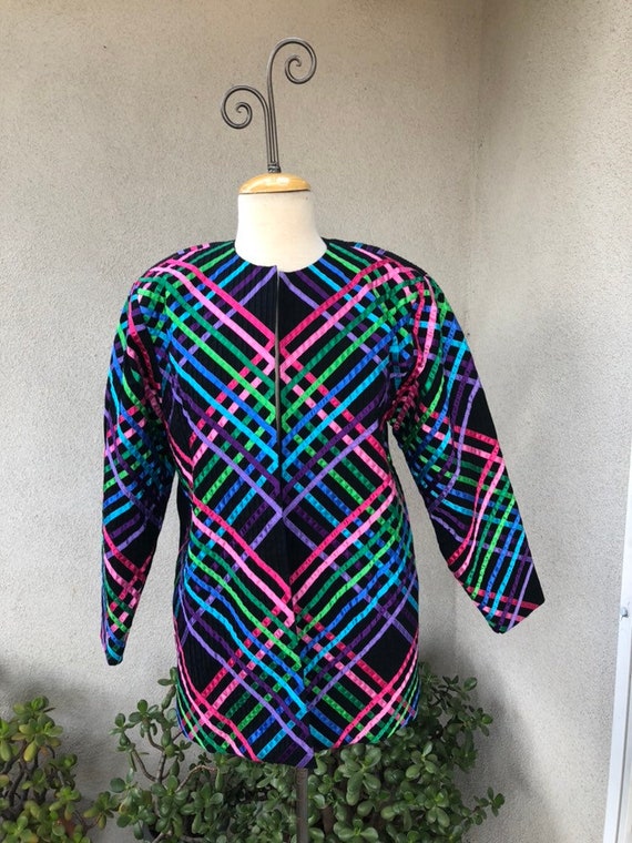 Vintage boho Mexican Tachi Castillo black jacket p
